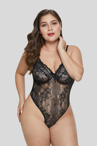 Sweet And Sexy Floral Plus Size Teddy